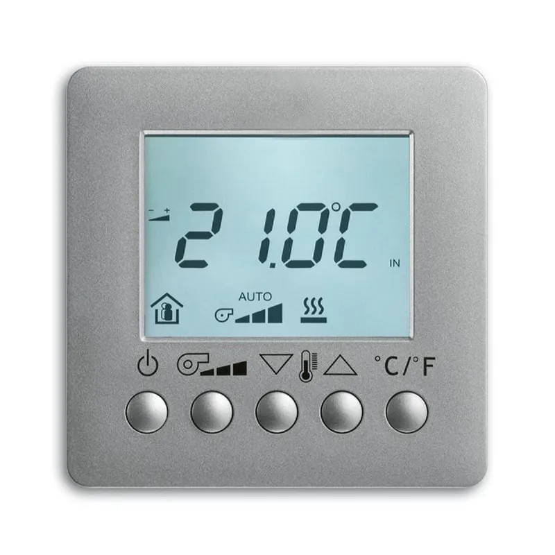 Busch-Jaeger AP-Raumtemperaturregler Raumtemperaturregler 6138/11-83 mit Display alusilber