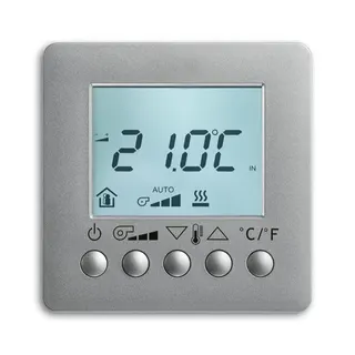 Busch-Jaeger AP-Raumtemperaturregler Raumtemperaturregler 6138/11-83 mit Display alusilber