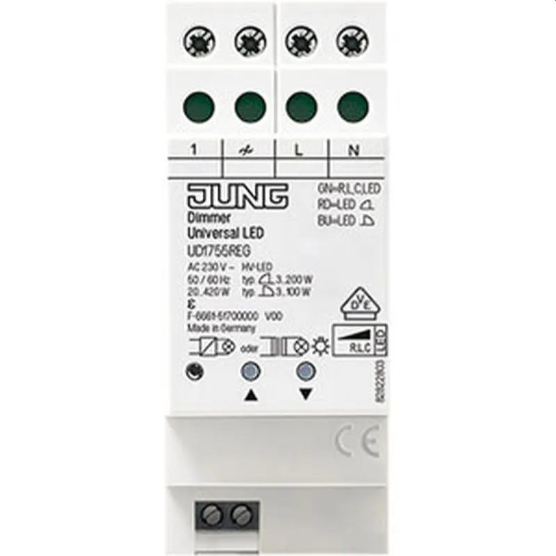 Jung Dimmer Universal LED, mit Nebenstelleneingang, REG UD1755REG