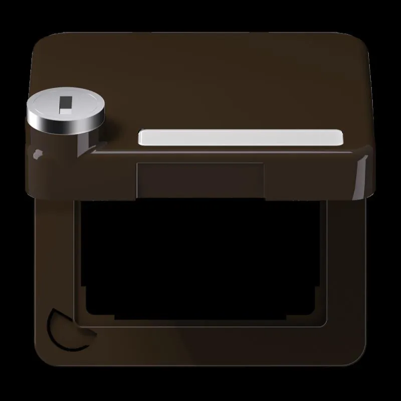 Jung Klappdeckel mit Rückstellfeder, mit Schriftfeld, Thermoplast, Serie CD, braun CD590BFKLSLBR
