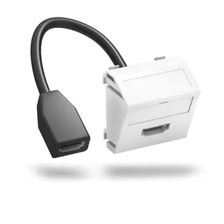 OBO Multimediaträger HDMI MTS-HD F RW1 m. Kabel Bu.-Bu. 45x45mm