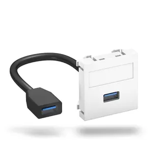 OBO Multimediaträger USB 3.0 A-A MTG-U3A F RW1 m. Kabel Bu.-Bu. 45x45mm