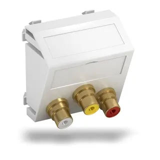OBO Multimediaträger Audio / Video MTS-12R L RW1 3x Buchse m. Löt 45x45mm