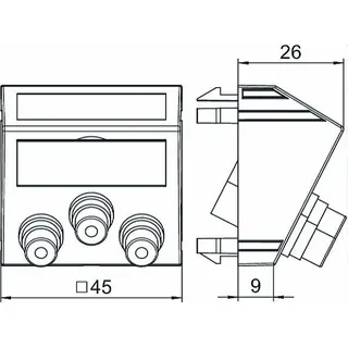 OBO Multimediaträger Audio / Video MTS-12R F SWGR1 3x Kupplung Bu-Bu 45x45 – Bild 2