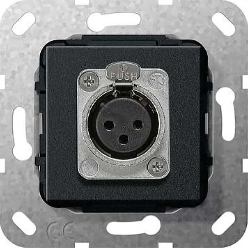 Gira Buchse 566710 XLR D-Serie Einsatz schwarz matt