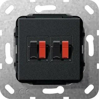 Gira Anschluss 569310 Einsatz 2fach schwarz matt