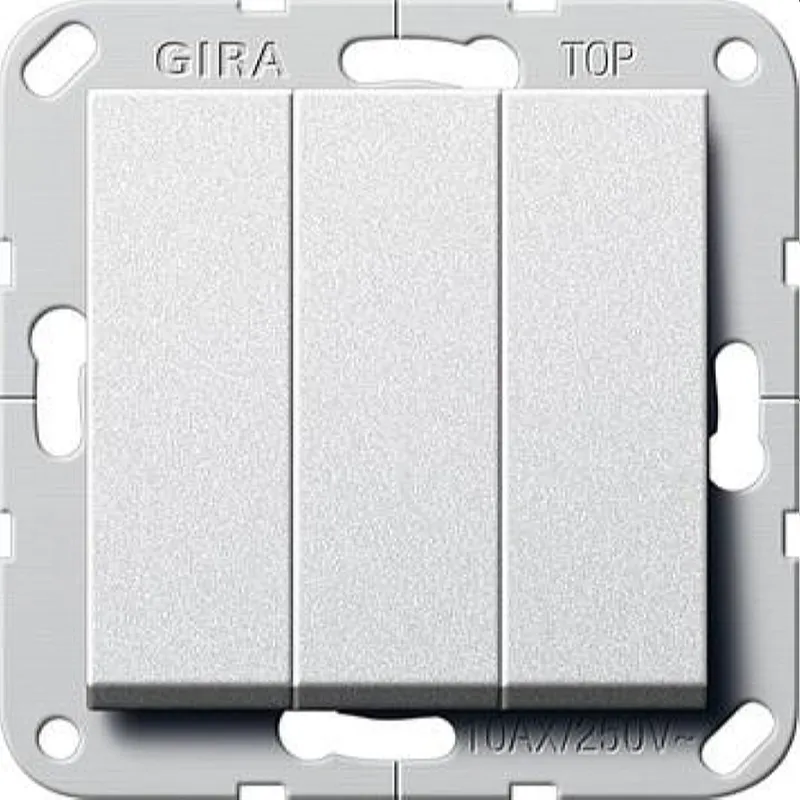 Gira Wippschalter 283026 Ein/Aus 3f System 55 Farbe Alu