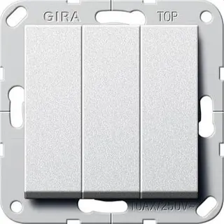 Gira Wippschalter 283026 Ein/Aus 3f System 55 Farbe Alu