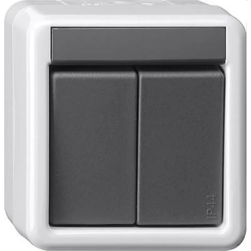 Gira Taster 516130 KNX/EIB 2fach BA WG AP 1 LED gr