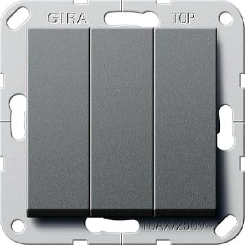 Gira Taster 284428 3fach Schl. 1-pol System55 Ant