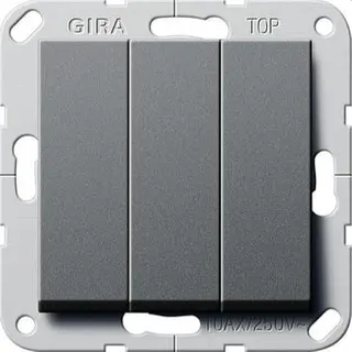Gira Taster 284428 3fach Schl. 1-pol System55 Ant