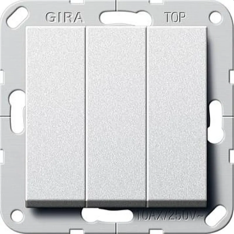 Gira Taster 284426 3fach Schl. 1-pol System55 Alu