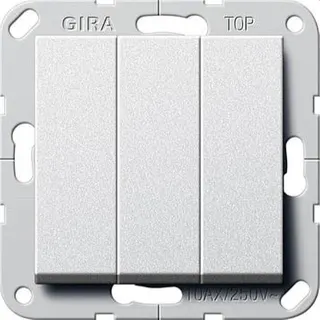 Gira Taster 284426 3fach Schl. 1-pol System55 Alu