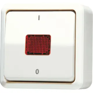 Jung Wipp-Kontrollschalter, Aus 2-pol., 10 AX 250 V ~, AP 600, weiß 602KOA