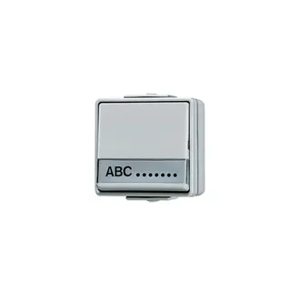 Jung Wippschalter, Universal Aus-Wechsel, 10 AX 250 V ~, mit Schriftfeld, IP 44, WG 600 606NAW