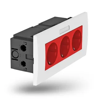 OBO Steckdoseneinheit SDE-RW D0RT3B Modul 45 3fach 84x185x59mm