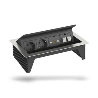 OBO Deskbox, klappbar DBK2-M4H D2S2K z. Einbau in Tischplatten