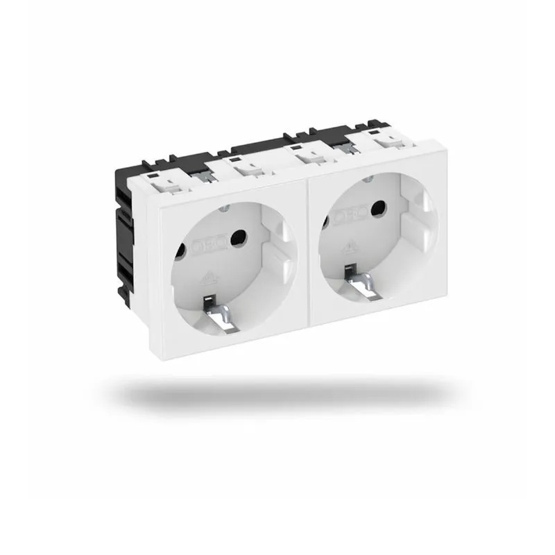 OBO Steckdose STD-D0 RW2 0° 2fach reinweiss