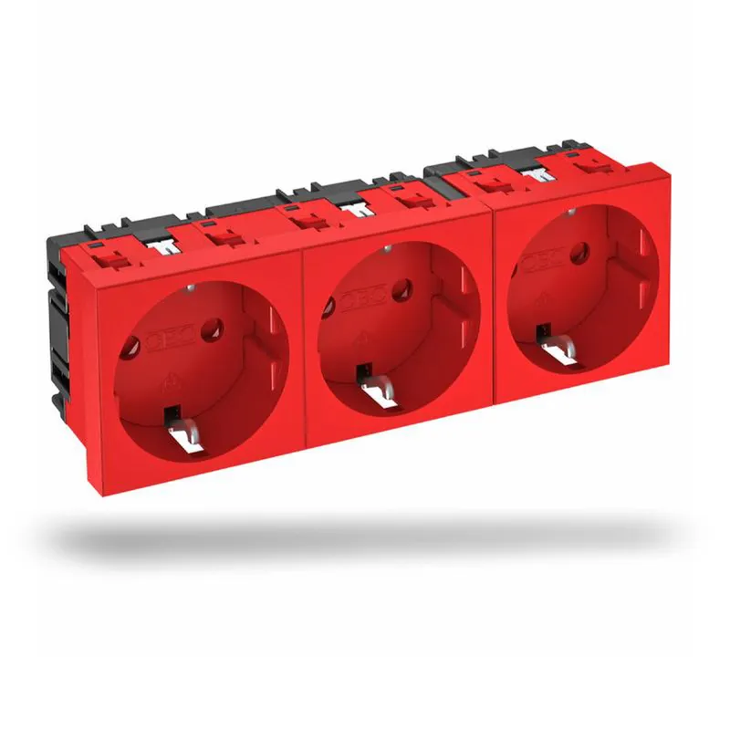 OBO Steckdose STD-D0 SRO3 0° 3fach signalrot