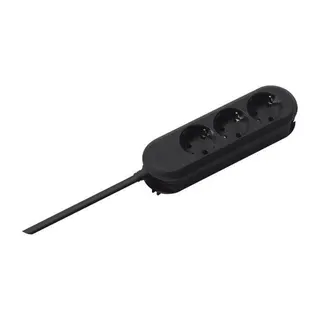 Bachmann Tischsteckdose 388.172 3fach geschraubt schwarz