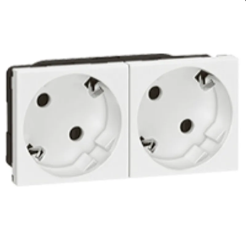 Legrand SCHUKO-Steckdose 077252 45° 2fach weiss