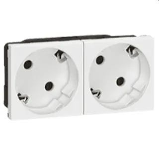 Legrand SCHUKO-Steckdose 077252 45° 2fach weiss