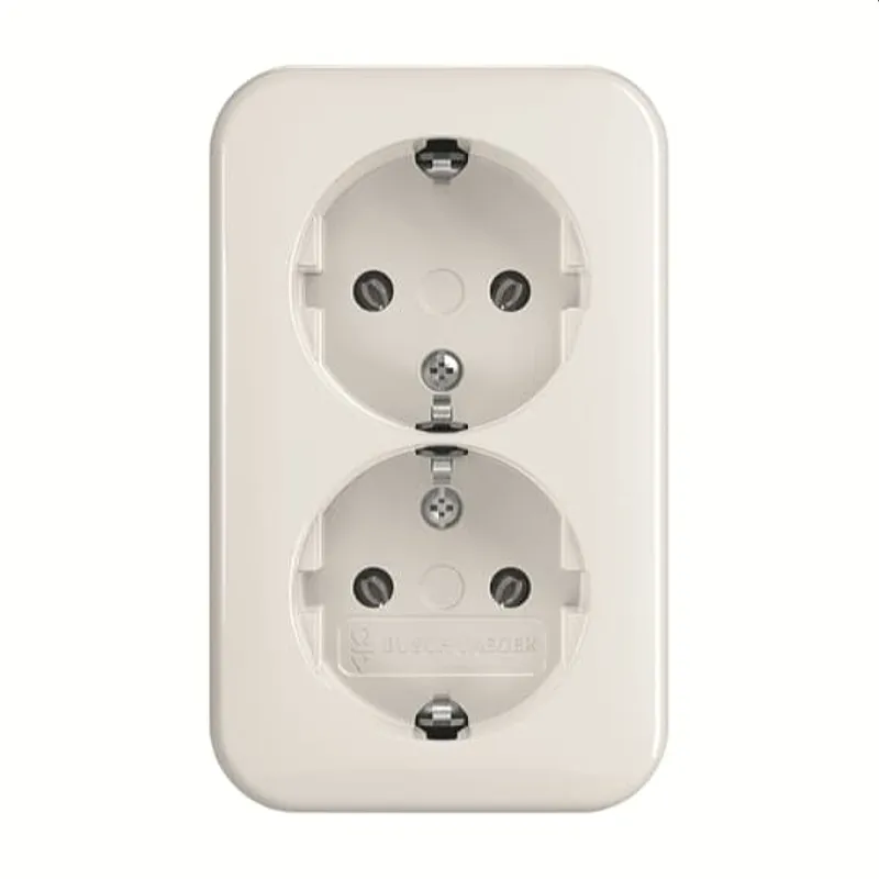 Busch-Jaeger Doppelsteckdose SCHUKO 202 EAP/11W, alpinweiß