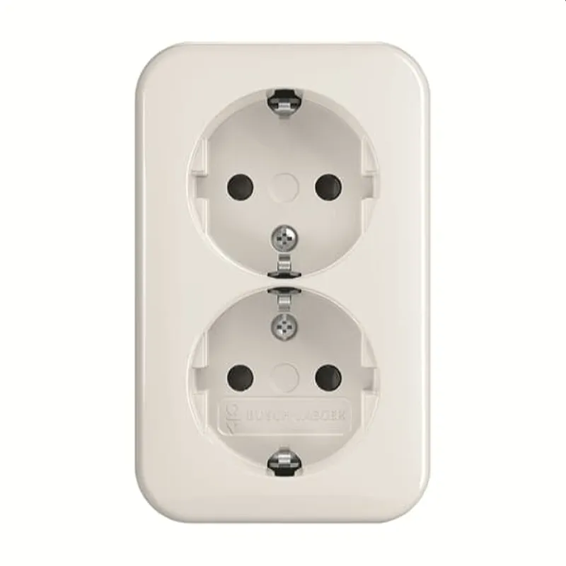 Busch-Jaeger Doppelsteckdose SCHUKO 202 EAPB/11W EBS, alpinweiß
