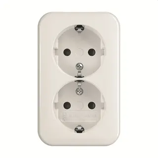 Busch-Jaeger Doppelsteckdose SCHUKO 202 EAPB/11W EBS, alpinweiß