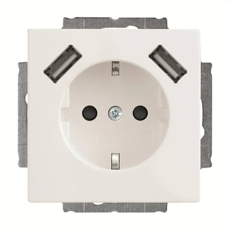 Busch-Jaeger Doppelsteckdose SCHUKO 20 EUCB2USB-84 2x USB, weiß