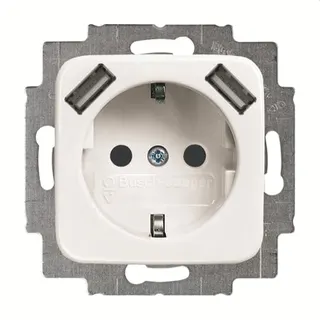 Busch-Jaeger Doppelsteckdose SCHUKO 20 EUCB2USB-214 2x USB, alpinweiß