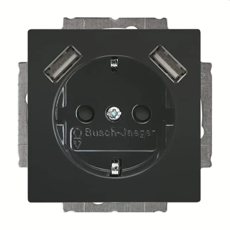 Busch-Jaeger Doppelsteckdose SCHUKO 20 EUCB2USB-81 2x USB, anthrazit