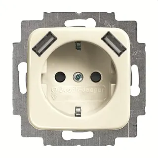 Busch-Jaeger Doppelsteckdose SCHUKO 20 EUCB2USB-212 2x USB, weiß