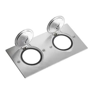 Legrand SCHUKO-Steckdose 2x2Mod Inox quadratisch