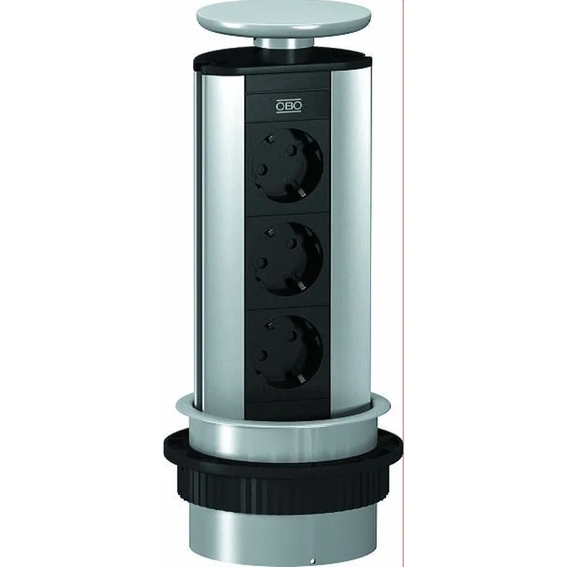 OBO Deskbox DBV-A3E D3S versenkbar Aluminium