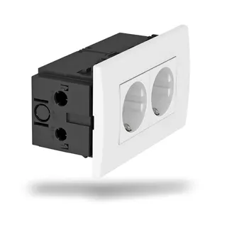 OBO Steckdoseneinheit SDE-RW D0RW2 Modul 45 2fach reinweiss