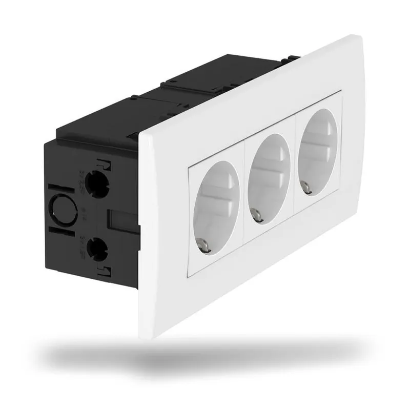 OBO Steckdoseneinheit SDE-RW D0RW3 Modul 45 3fach reinweiss