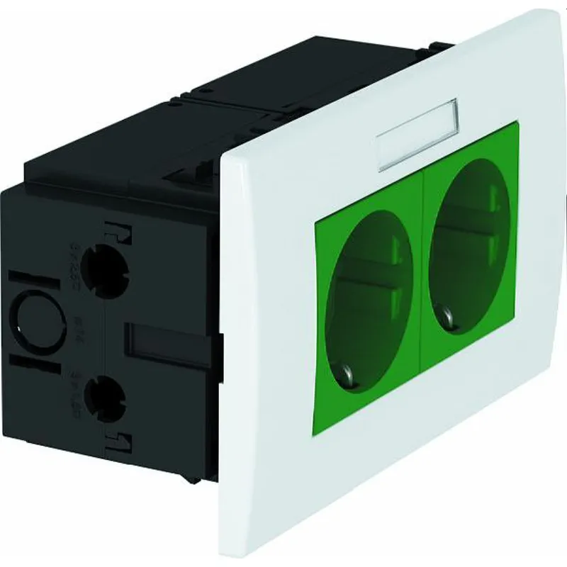 OBO Steckdoseneinheit SDE-RW D0GN2B Modul 45 2fach 84x140x59mm