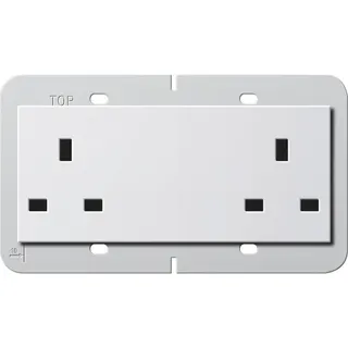 Gira Doppelsteckdose 278203 BS 13 A System 55 BS 80 reinweiss 278203