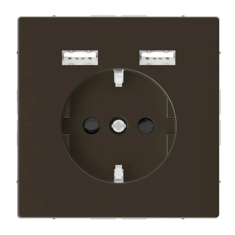 Merten Steckdose SCHUKO mit USB Ladegerät Moccamet. Syst.Desig MEG2366-6052