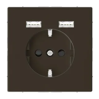 Merten Steckdose SCHUKO mit USB Ladegerät Moccamet. Syst.Desig MEG2366-6052