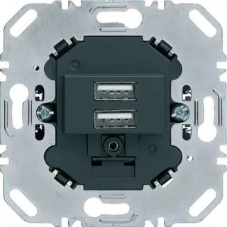 Berker USB-Ladesteckdose 230V 2fach 3.0A Tragring eckig anthrazit 260205
