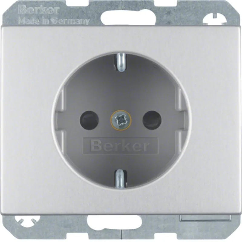 Berker Steckdose SCHUKO 41357003 K.5 Aluminium 41357003