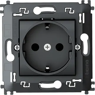 Bticino SCHUKO-Steckdose L4141MA + Tragring SL anthrazit
