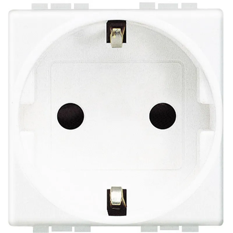 Bticino SCHUKO-Steckdose N4141AN SL ohne Tragrahmen weiss