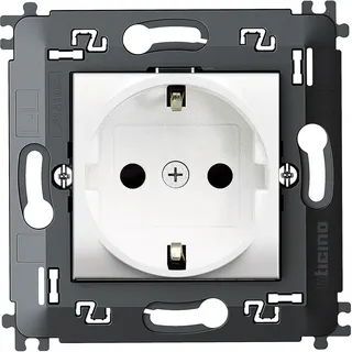 Bticino SCHUKO-Steckdose N4141MA m. Tragring SL weiss