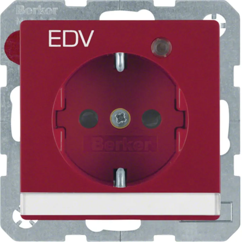Berker Steckdose SCHUKO 41106015 rot samt 41106015