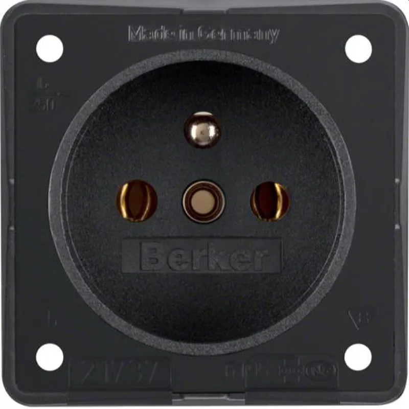 Berker Steckdose 9619505 mit SCHUKO-Stift schwarz matt 9619505