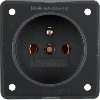 Berker Steckdose 9619505 mit SCHUKO-Stift schwarz matt 9619505