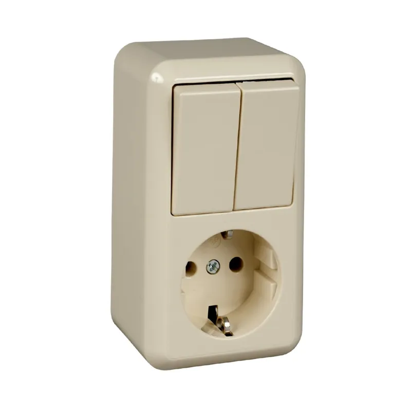ELSO AP-Kombi-Serienschalter 388500 10/16A CONTURA perlweiß